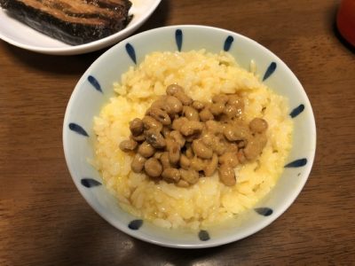 卵かけ納豆ご飯・黒酢バージョン