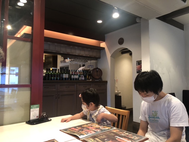 メニューを見ている